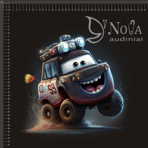 Kilpinis trikotažas "Juodas automobilis"