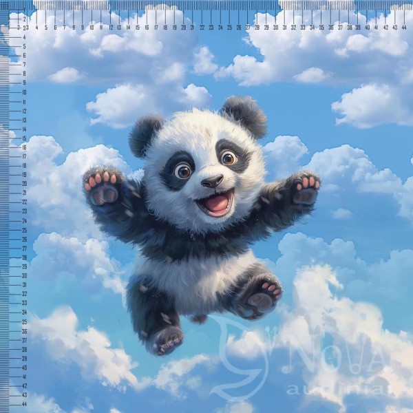 Kilpinis trikotažas "Panda dangus"