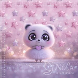 Kilpinis trikotažas "Panda žvaigždutės"