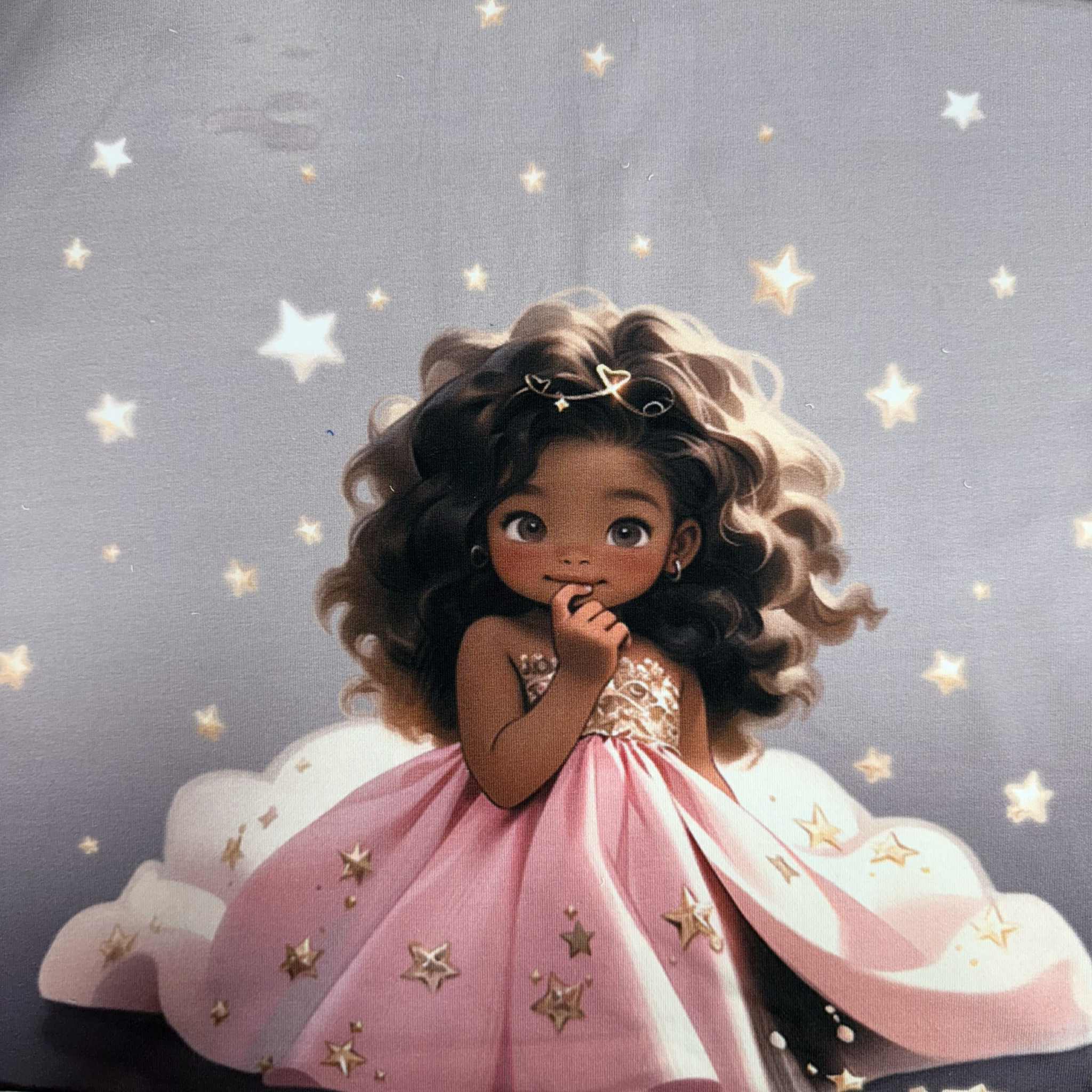 Kilpinis trikotažas "Mergaitė su žvaigždėmis"