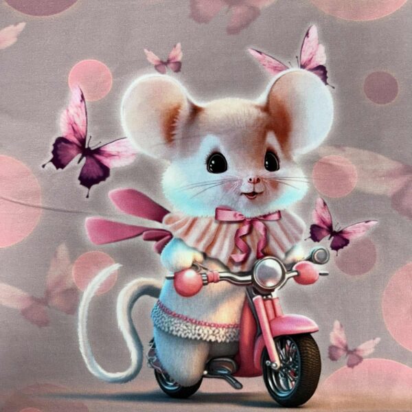 Kilpinis trikotažas "Peliukas su drugeliais"