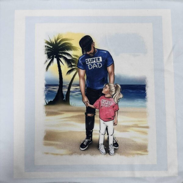 Kilpinis trikotažas "Mergaitė su tėčiu" super dad super baby