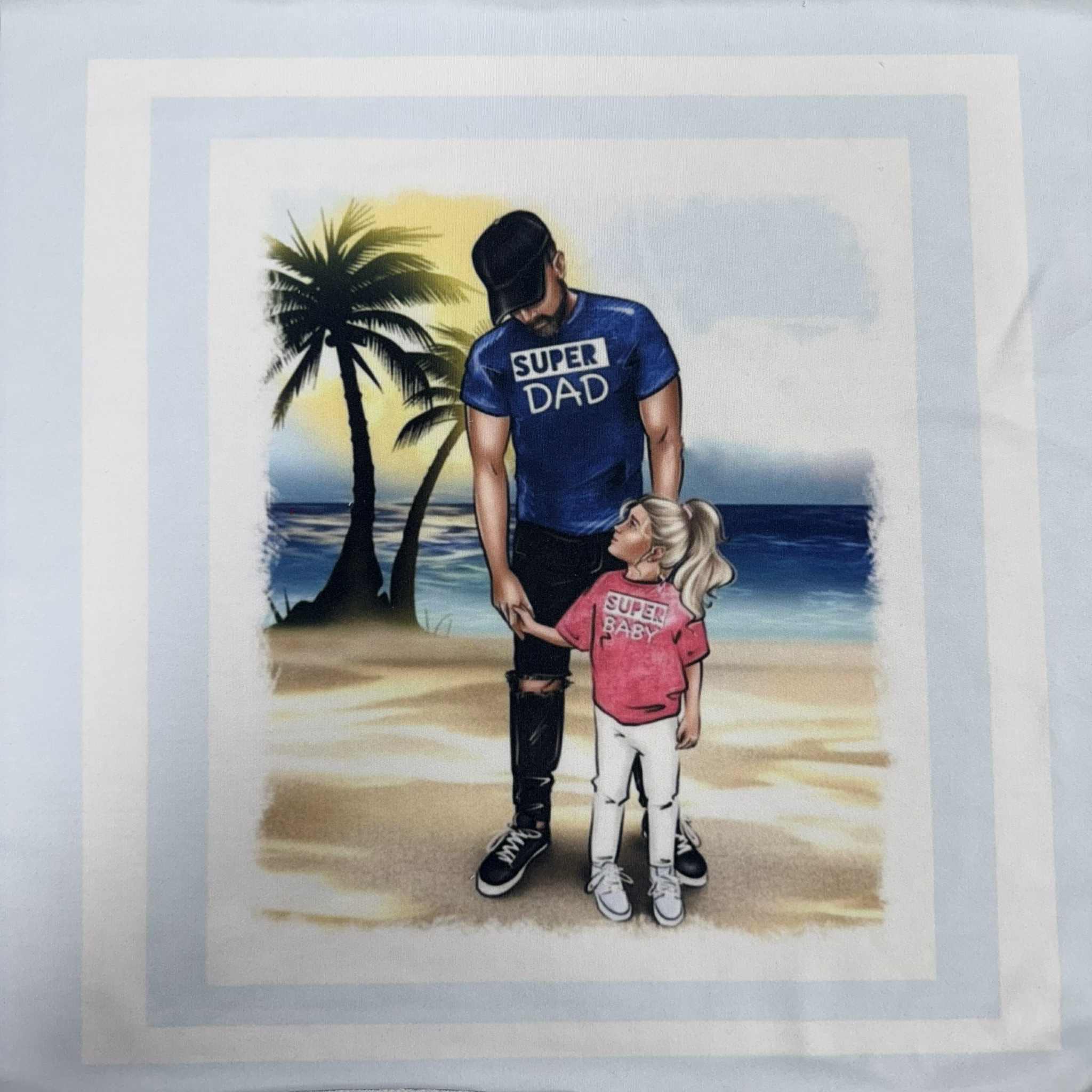 Kilpinis trikotažas "Mergaitė su tėčiu" super dad super baby