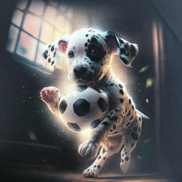 Kilpinis trikotažas "Šuniukas su kamuoliu"